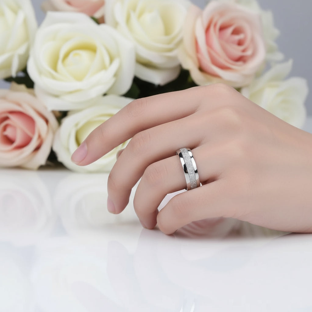 8mm Men's Wedding Band with Meteorite Inlay-Black Diamonds New York