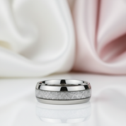 8mm Men's Wedding Band with Meteorite Inlay-Black Diamonds New York