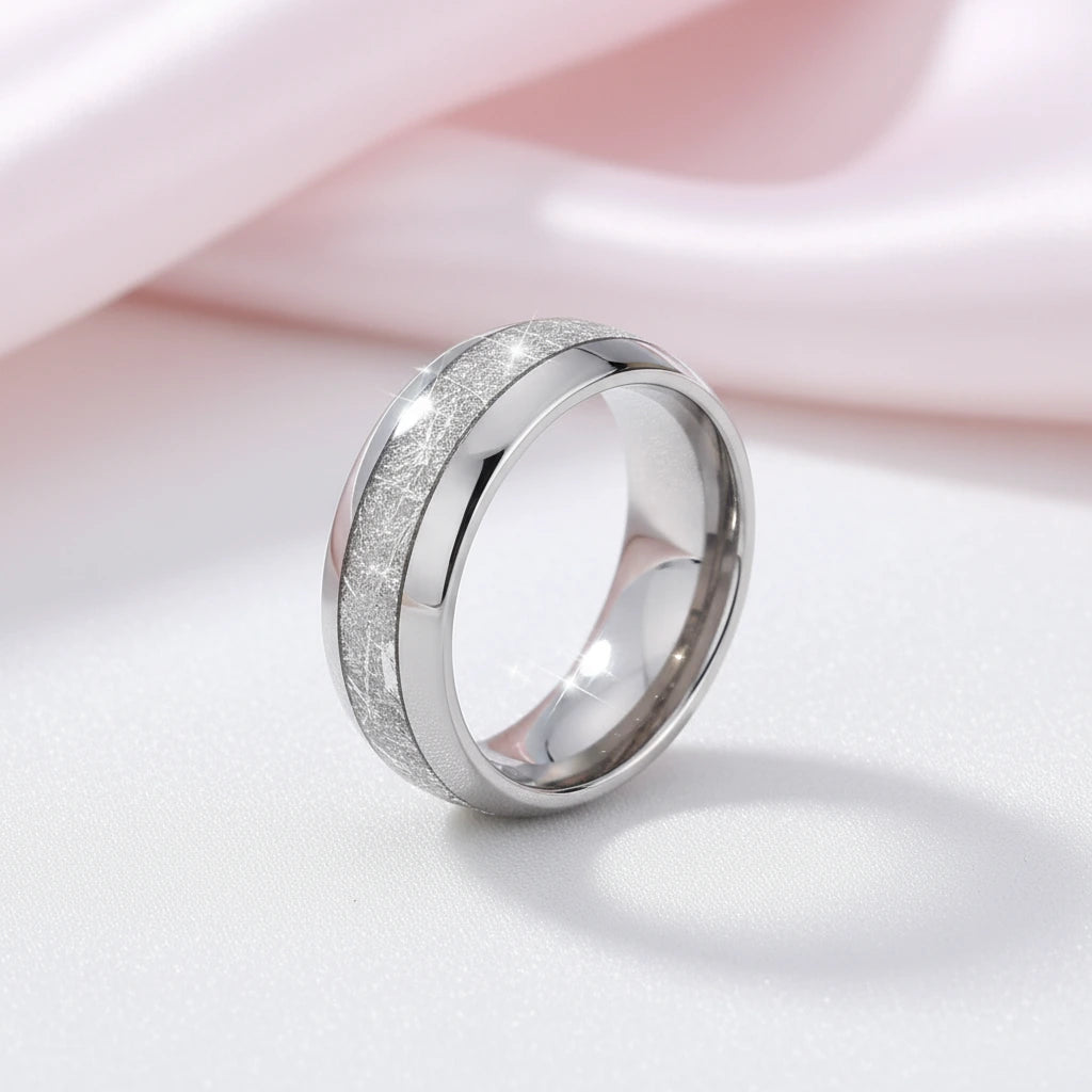 8mm Men's Wedding Band with Meteorite Inlay-Black Diamonds New York