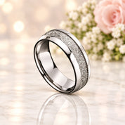 8mm Men's Wedding Band with Meteorite Inlay-Black Diamonds New York