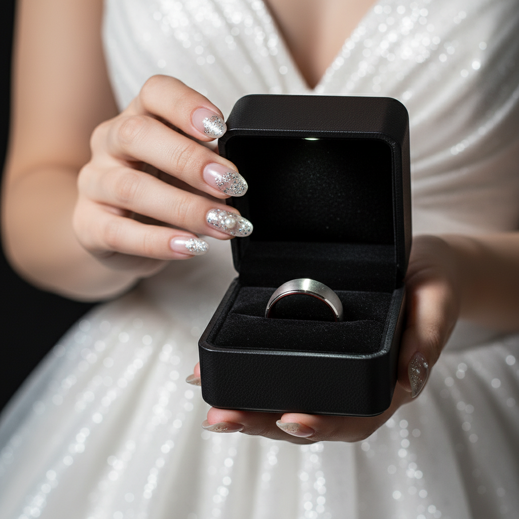 8mm Solid Red Brushed Dome Tungsten Carbide Men's Wedding Band-Black Diamonds New York