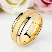 8mm Tungsten Carbide Frosted Men's Wedding Band-Black Diamonds New York