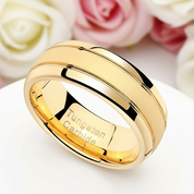 8mm Tungsten Carbide Frosted Men's Wedding Band-Black Diamonds New York