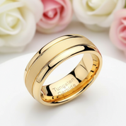 8mm Tungsten Carbide Frosted Men's Wedding Band-Black Diamonds New York