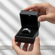 8mm Tungsten Carbide Thin Blue Line Men's Wedding Band-Black Diamonds New York