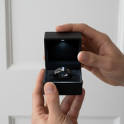 8mm Tungsten Carbide Wedding Band with Engraved Deer-Black Diamonds New York