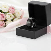 8mm Tungsten Carbide Wedding Band with Engraved Deer-Black Diamonds New York