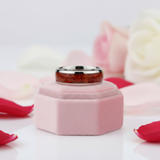 8mm Tungsten Carbide with Wood Inlay Men's Wedding Band-Black Diamonds New York