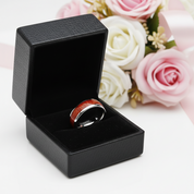 8mm Tungsten Carbide with Wood Inlay Men's Wedding Band-Black Diamonds New York