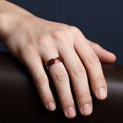 8mm Tungsten Carbide with Wood Inlay Men's Wedding Band-Black Diamonds New York