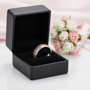 8mm Tungsten Wood & Opal Men's Wedding Band-Black Diamonds New York