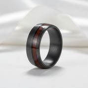 8mm Wide Carbon Fiber Ring Inlaid Veneer Men's Wedding Band-Black Diamonds New York