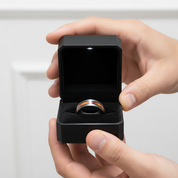 8mm Wide Carbon Fiber Ring Inlaid Veneer Men's Wedding Band-Black Diamonds New York