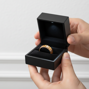 8mm Wood Inlaid Tungsten Carbide Men's Wedding Band-Black Diamonds New York