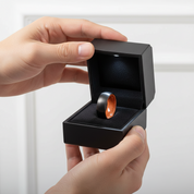 8mm Wooden Inlay & Black Surface Tungsten Carbide Ring-Black Diamonds New York