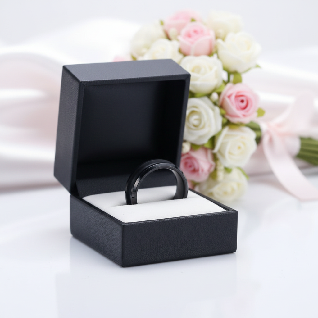 Black Tungsten Carbide Wedding Band for Men & Women-Black Diamonds New York