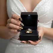8mm Black and Gold Tungsten Men's Wedding Band-Black Diamonds New York