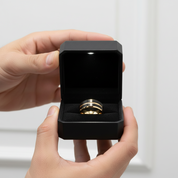 8mm Black and Gold Tungsten Men's Wedding Band-Black Diamonds New York