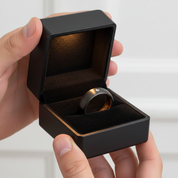 8mm Diamond Black Tungsten Wedding Band with Rose Gold Inner Band-Black Diamonds New York