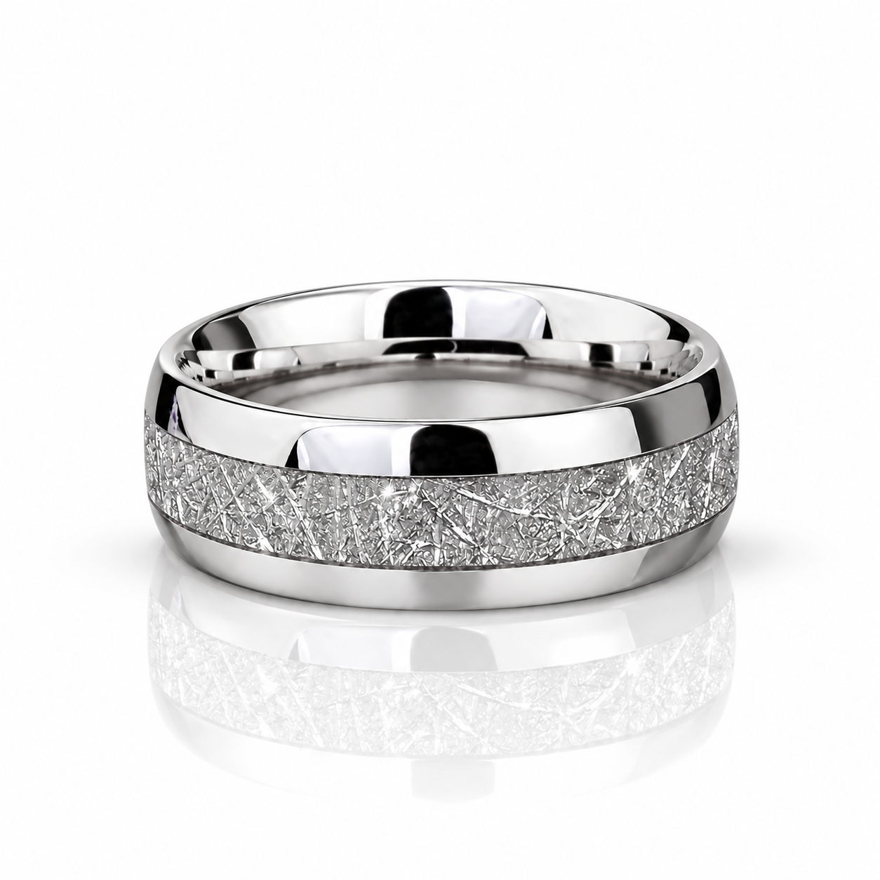 8mm Men's Wedding Band with Meteorite Inlay-Black Diamonds New York