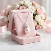Freshwater Pearl Crown Pendant Necklace-Black Diamonds New York