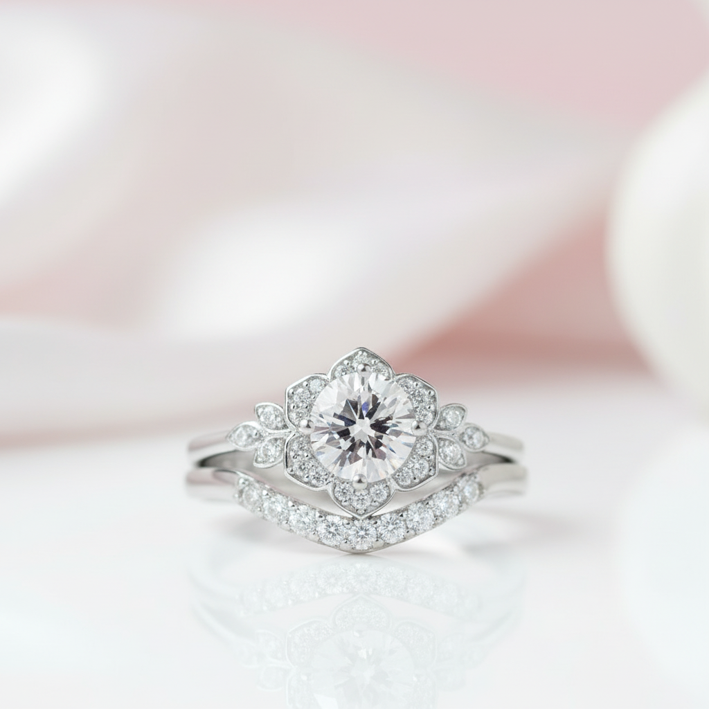 925 Sterling Silver 0.7ct Diamond Stacking Diamond Ring Set-Black Diamonds New York