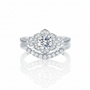 925 Sterling Silver 0.7ct Diamond Option Stacking Diamond Option Ring Set-Black Diamonds New York