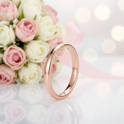 925 Sterling Silver Rose Gold Wedding Band-Black Diamonds New York