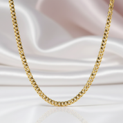9k Yellow Gold Cuban Chain Necklace-Black Diamonds New York