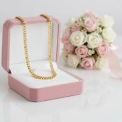 9k Yellow Gold Cuban Chain Necklace-Black Diamonds New York