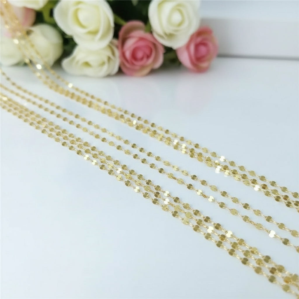 9k Yellow Gold Tile Chain Necklace-Black Diamonds New York