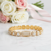 9mm Square Hip Hop Diamond Option Bracelet-Black Diamonds New York