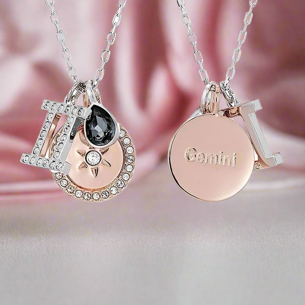 Detachable Twelve Constellation Necklace with Diamond Option-Black Diamonds New York