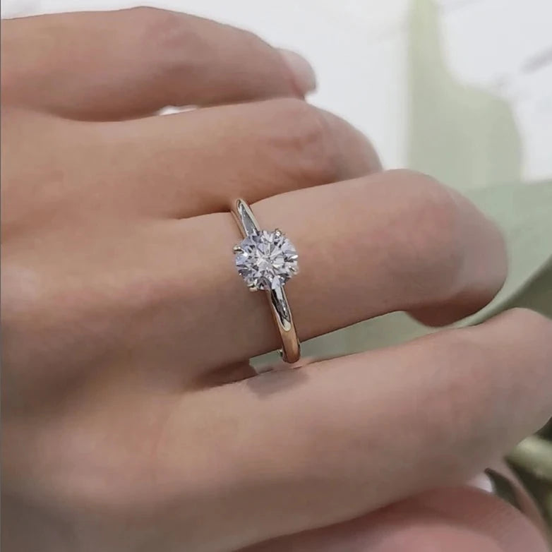 1.5 Ct Round Solitaire CVD Diamond Engagement Ring Set in 14K Yellow Gold-Black Diamonds New York