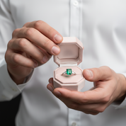 Adjustable 1.5 Carat Green Emerald Ring-Black Diamonds New York