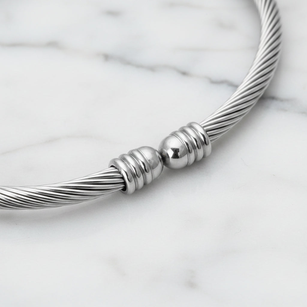 Adjustable Titanium Photo Bracelet-Black Diamonds New York