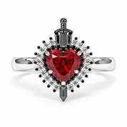 Against All Odds- Heart Shape Diamond Option Gothic Engagement Ring-Black Diamonds New York