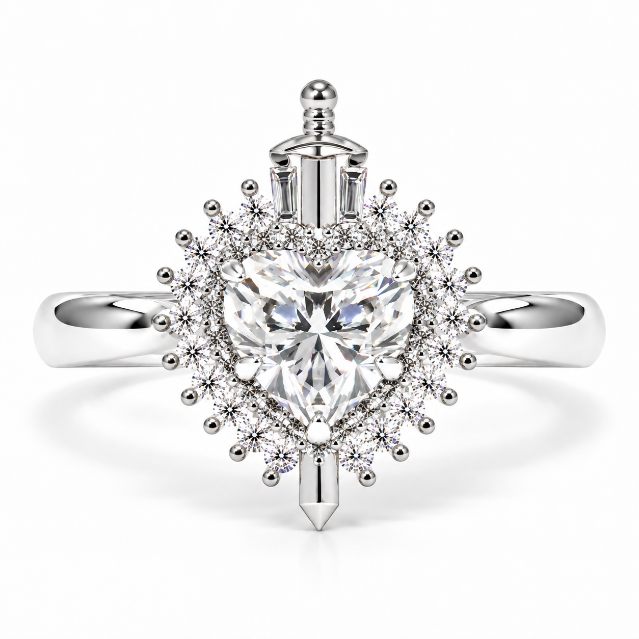 Against All Odds- Heart Shape Diamond Option Gothic Engagement Ring-Black Diamonds New York