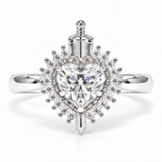 Against All Odds- Heart Shape Diamond Option Gothic Engagement Ring-Black Diamonds New York