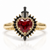 Against All Odds- Heart Shape Diamond Option Gothic Engagement Ring-Black Diamonds New York