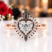 Against All Odds- Heart Shape Diamond Option Gothic Engagement Ring-Black Diamonds New York