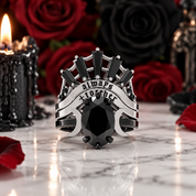Always and Forever Promise Rings - Oval Cut Diamond Option Gothic Bridal Set in 14K Rose Gold-Black Diamonds New York