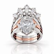 Always and Forever Promise Rings - Oval Cut Diamond Option Gothic Bridal Set in 14K Rose Gold-Black Diamonds New York