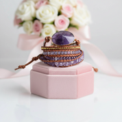 Amethyst & Crystals Bohemian Bracelet-Black Diamonds New York