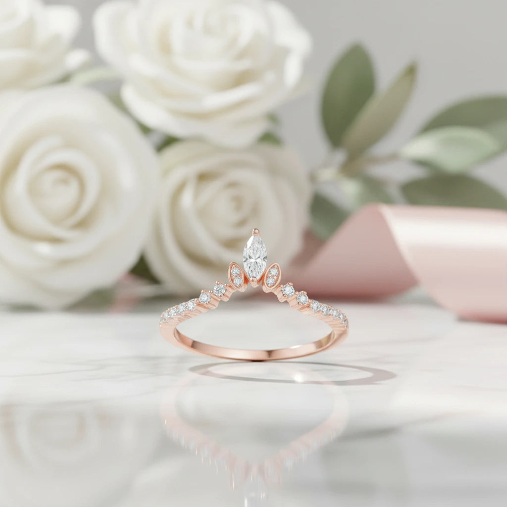 Antique Moss Agate Vintage Art Deco Rose Gold Engagement Ring Set-Black Diamonds New York