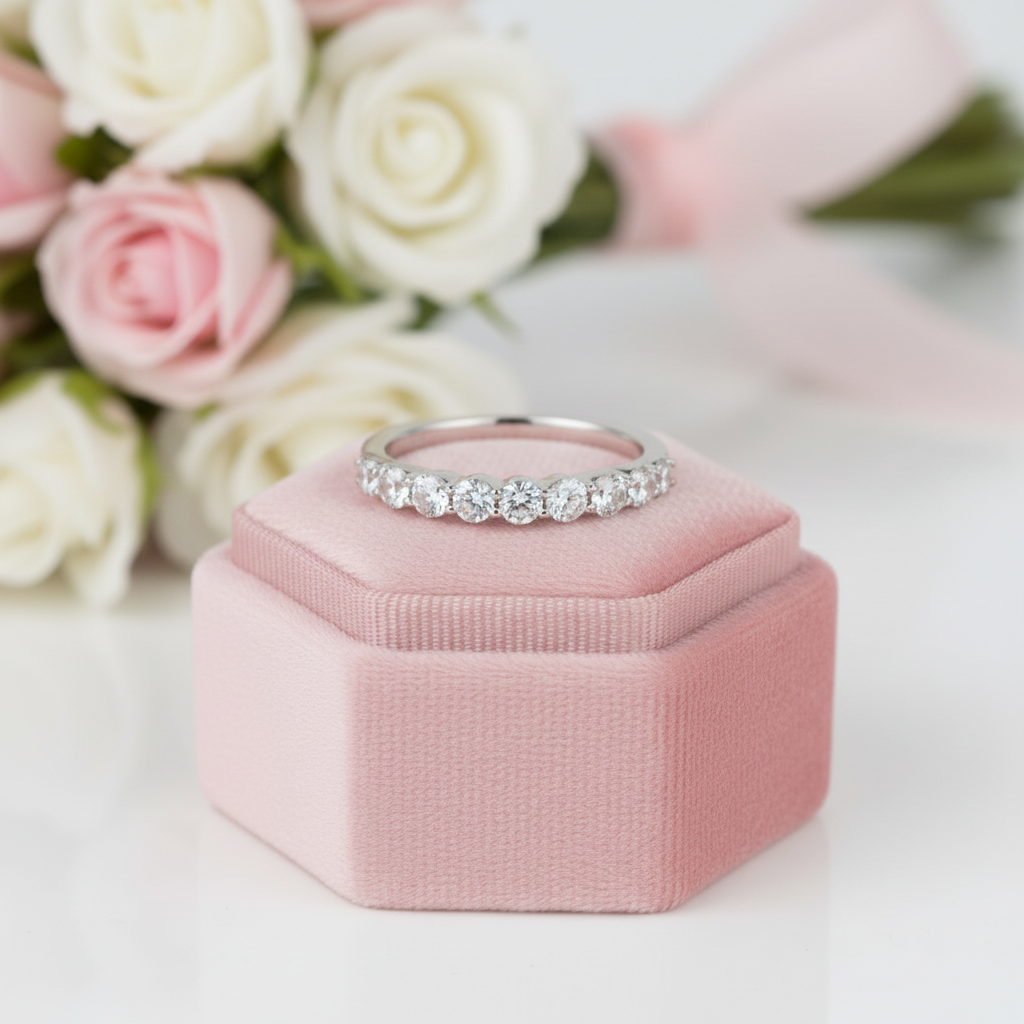 Art Deco Women's Wedding Band-Black Diamonds New York