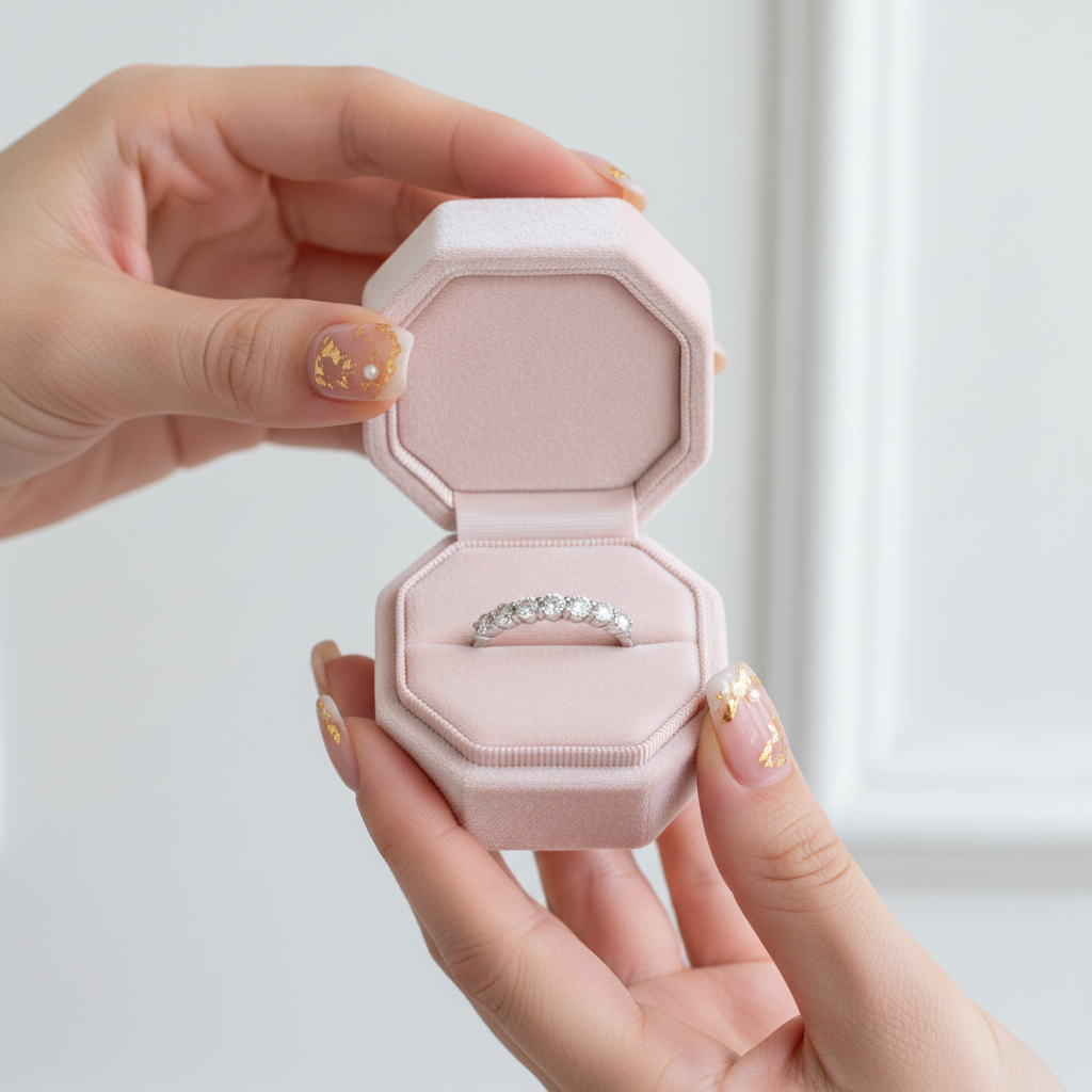 Art Deco Women's Wedding Band-Black Diamonds New York