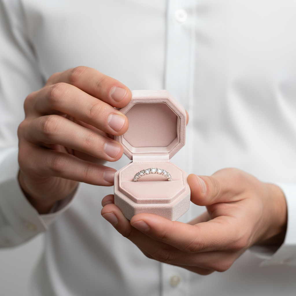 Art Deco Women's Wedding Band-Black Diamonds New York