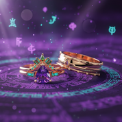 Assasin's Romance (Unisex)- 14k Yellow Gold Video Game Inspired Rings-Black Diamonds New York