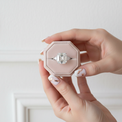 Asscher Cut and Trillion Cut Three Stone Engagement Ring-Black Diamonds New York